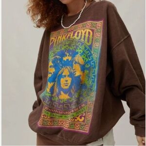 Vintage Brown Pink Floyd Graphic Sweatshirt